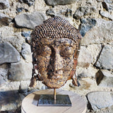 Siddhartha Bouddha - Sculpture tête de bouddha en dentelle de bronze