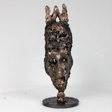 Masque Africain Jeudi 44-23- Sculpture metal série de 7 masques semainiers sénégal