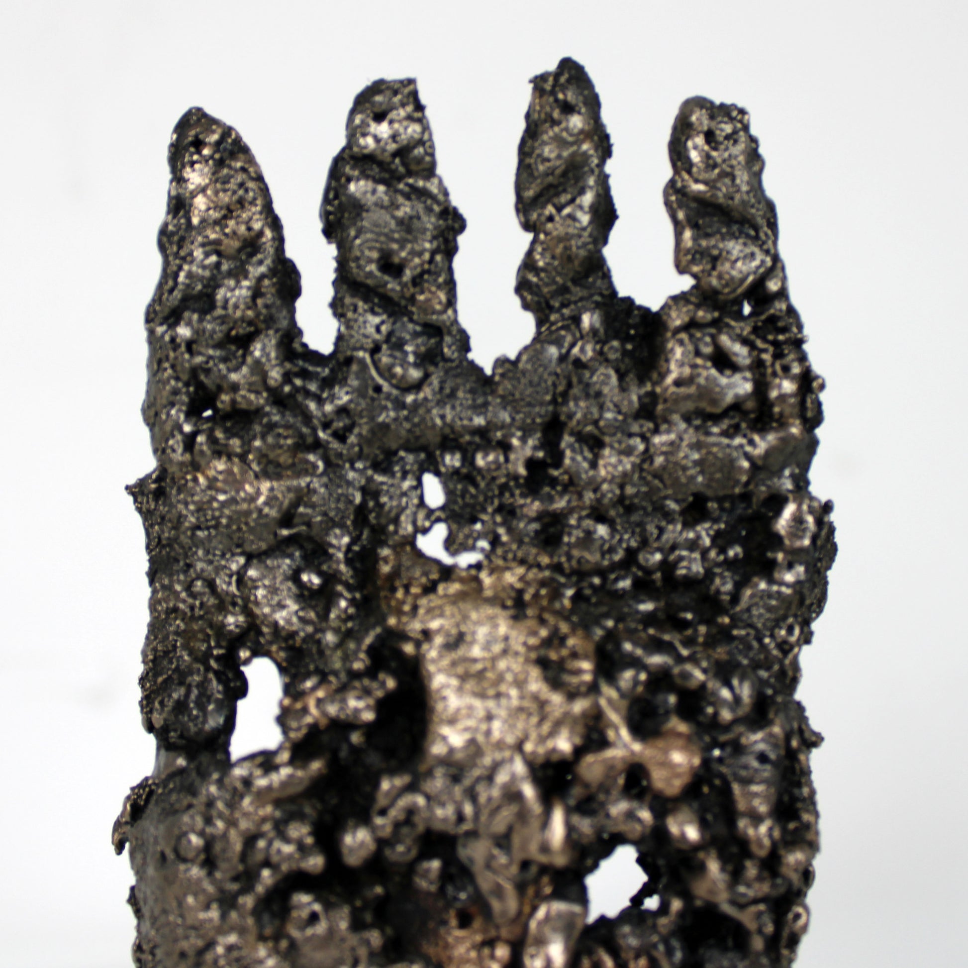 sculpture masque africain samedi peigne bronze acier dentelle métal - matière