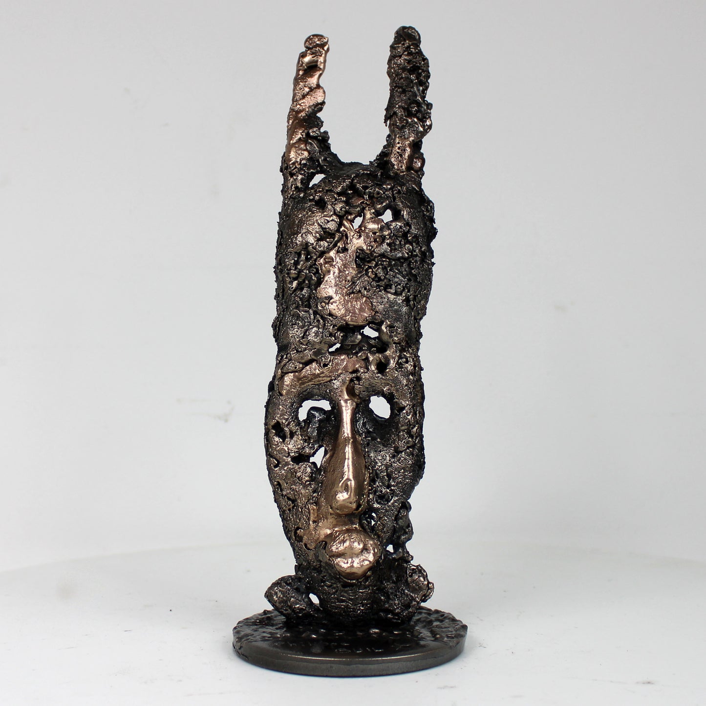 Masque Africain Dimanche 47-23- Sculpture metal série de 7 masques semainiers sénégal