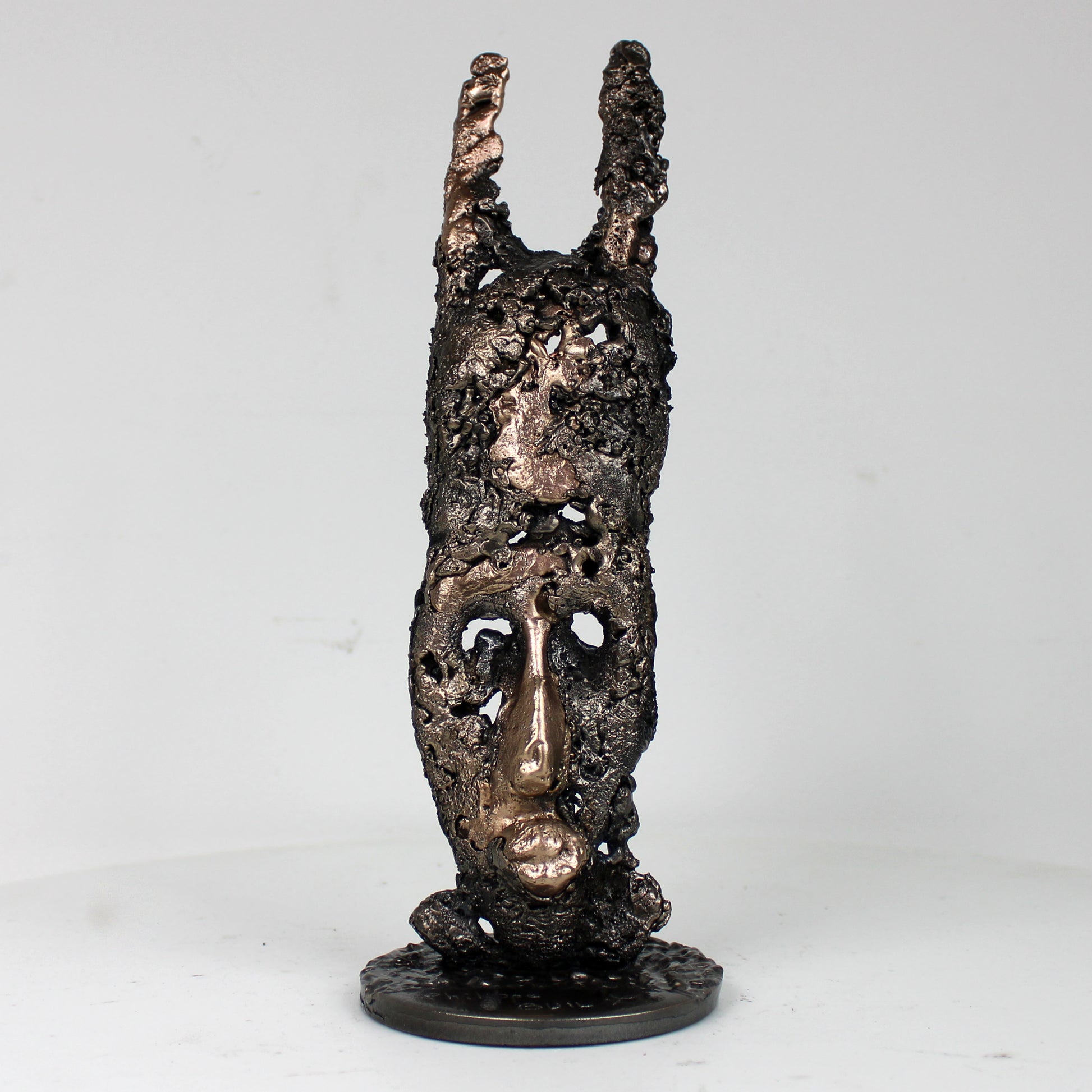 Masque Africain Dimanche 47-23- Sculpture metal série de 7 masques semainiers sénégal