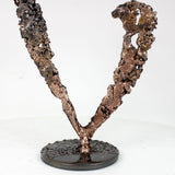 Coeur 50-23 - Sculpture coeur en dentelle de métal bronze et acier