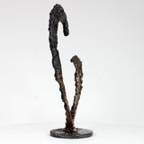 Coeur 50-23 - Sculpture coeur en dentelle de métal bronze et acier