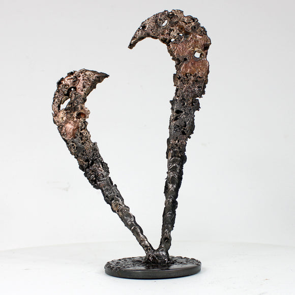 Coeur 51-23 - Sculpture métal - Coeur en dentelle bronze et acier