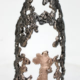 Bouteille champagne 56-23 - Sculpture bouteille dentelle métal acier et bronze