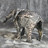 Eléphant 58-19 - Sculpture animal dentelle métal - Eléphant en bronze et acier