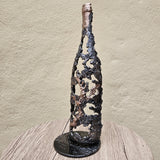 Bouteille de vin 64-23 - Sculpture dentelle métal acier et bronze