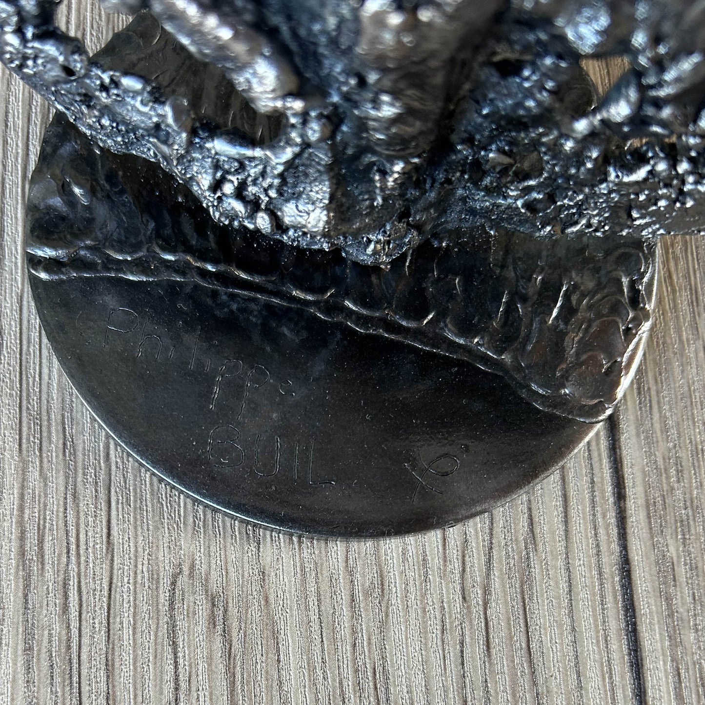 Oublié des dieux 71-23 - Sculpture violon dentelle métal acier et bronze