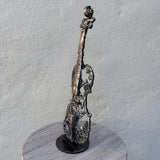 Oublié des dieux 71-23 - Sculpture violon dentelle métal acier et bronze