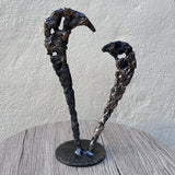 Coeur 73-23 - Sculpture métal - Coeur en dentelle bronze et acier