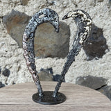 Coeur 77-23 - Sculpture métal - Coeur en dentelle bronze, acier et laiton