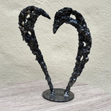 Coeur 77-23 - Sculpture métal - Coeur en dentelle bronze, acier et laiton