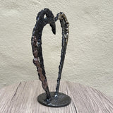 Coeur 77-23 - Sculpture métal - Coeur en dentelle bronze, acier et laiton