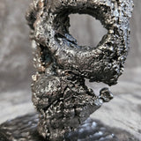 Crane 82-23 - Sculpture tete de mort métal dentelle acier et bronze