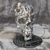 Crane 82-23 - Sculpture tete de mort métal dentelle acier et bronze