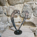 Coeur 83-23 - Sculpture métal - Coeur en dentelle bronze et acier
