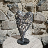Coeur 9-24 - Sculpture métal - Coeur en dentelle bronze et acier
