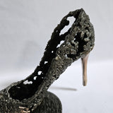 Chaussure talon aiguille 91-23 - Sculpture mode dentelle métal acier bronze