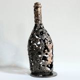 Bouteille Champagne Ruinart 99-23 - Sculpture dentelle métal acier et bronze