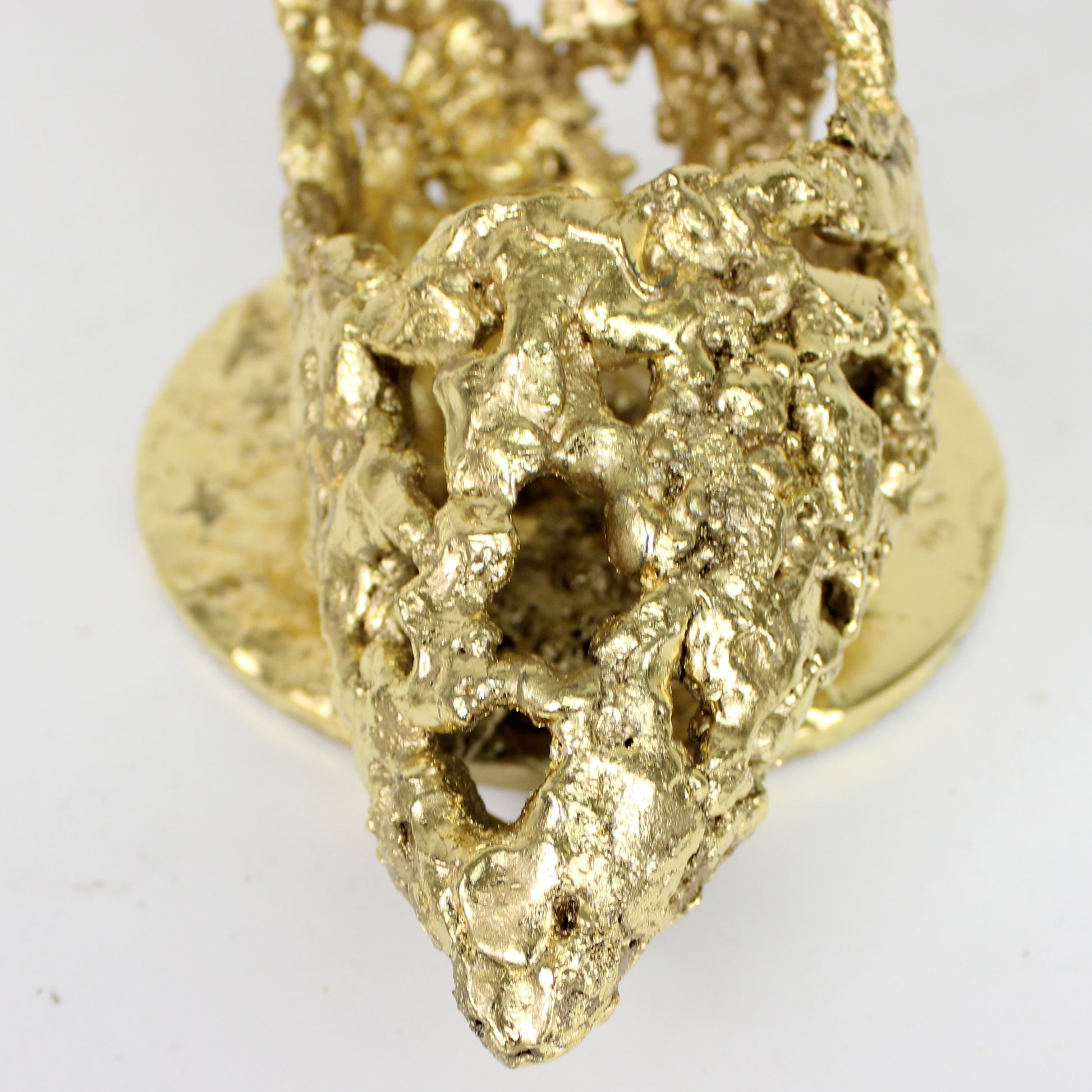 Cendrillon - Sculpture chaussure femme talon aiguille dentelle metal et or