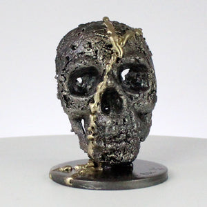Crane 105-21 - Sculpture vanite metal - Tete de mort Acier, laiton - Buil