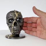 Crane 105-21 - Sculpture vanite metal - Tete de mort Acier, laiton - Buil