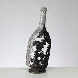 Bouteille champagne CVI - Sculpture bouteille champagne dentelle métal acier et chrome