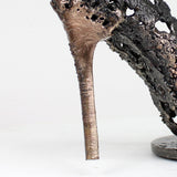 Chaussure talon aiguille 110-22 - Sculpture mode dentelle métal acier bronze