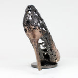 Chaussure talon aiguille 110-22 - Sculpture mode dentelle métal acier bronze