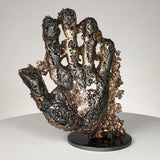 Une main - Sculpture main dentelle metal acier bronze