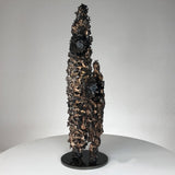 Spirit of surf 124-21 - Sculpture semi abstraite dentelle metal acier et bronze