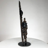 Spirit of surf 124-21 - Sculpture semi abstraite dentelle metal acier et bronze