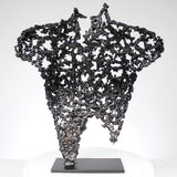 Belisama Une faille - sculpture buste femme dentelle métal bronze acier laiton