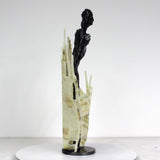 Muse drapée - Sculpture Muse en acier avec drapé en verre - Buil