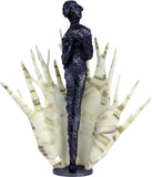Muse drapée - Sculpture Muse en acier avec drapé en verre - Buil