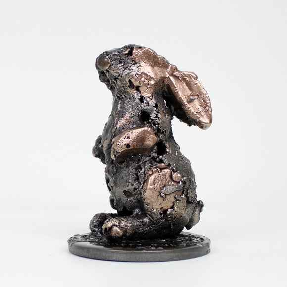Lapin 20-22 - Sculpture animalière métal - Lapin bronze et acier