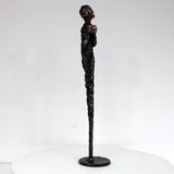 Muse 24-23 - Sculpture femme dentelle metal acier bronze