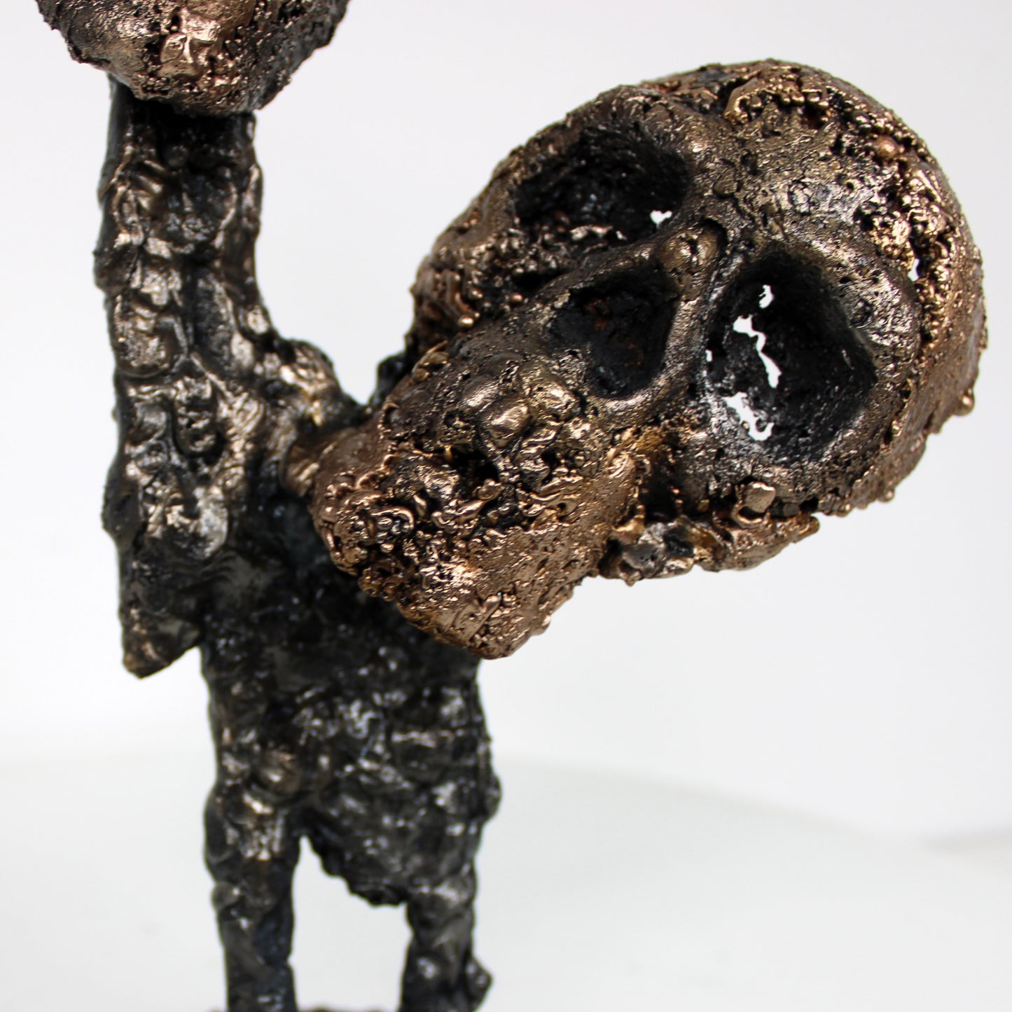 Eros et Agape 26-23 - Sculpture cranes dentelle metal acier bronze