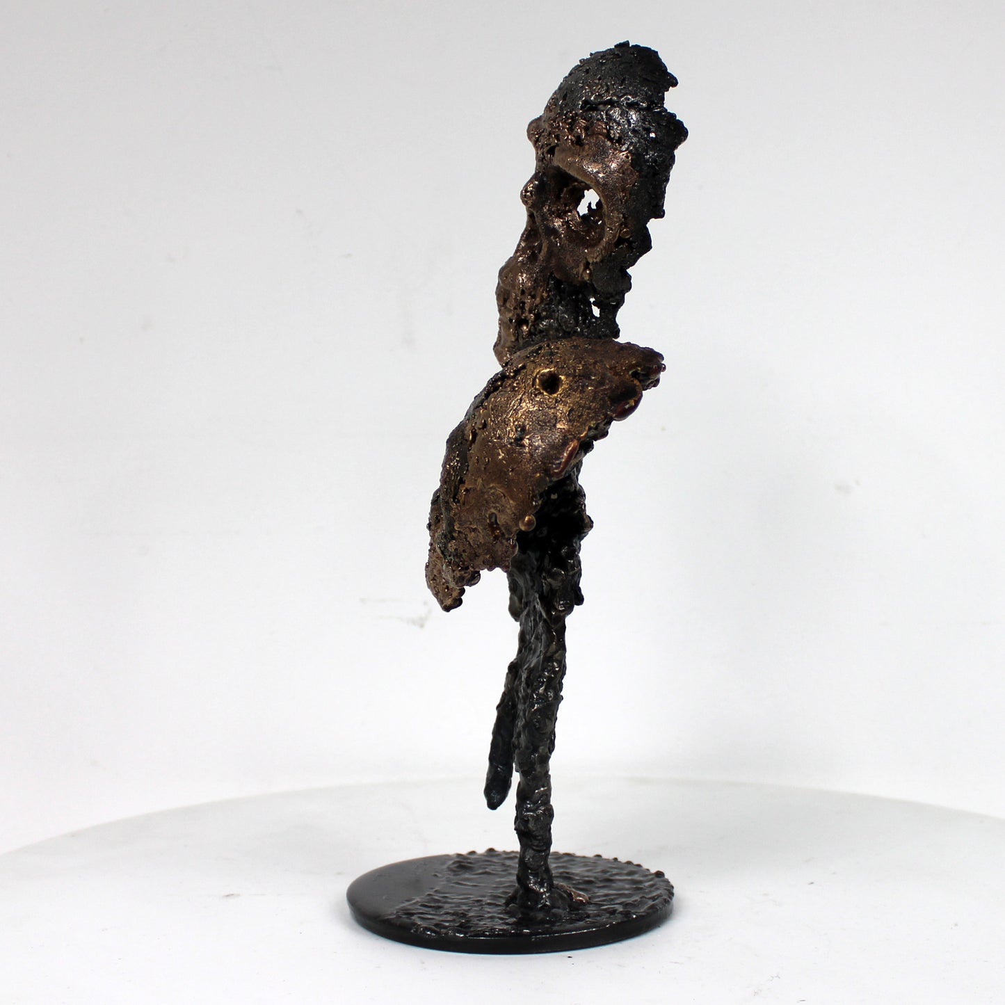 Eros et Agape 26-23 - Sculpture cranes dentelle metal acier bronze