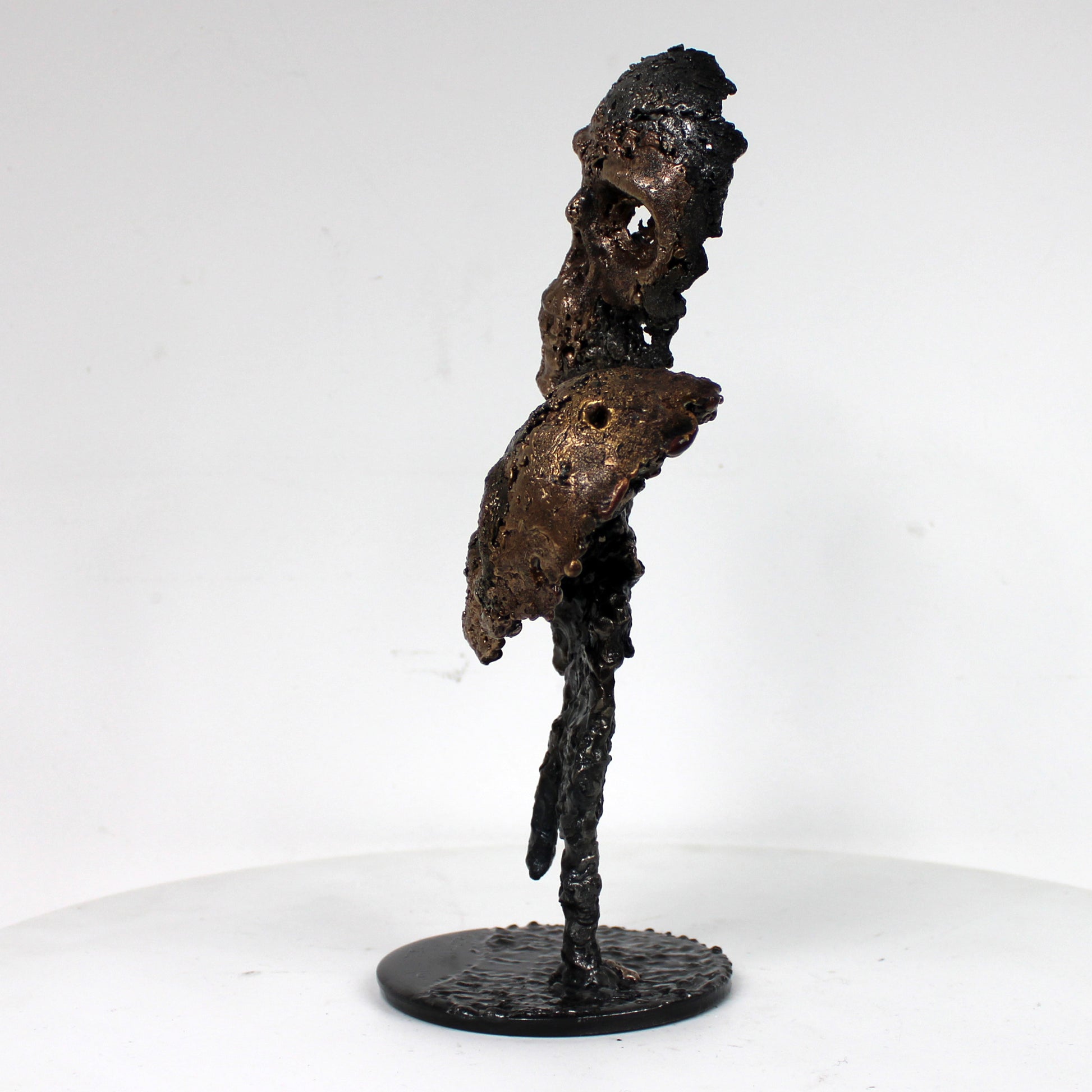 Eros et Agape 26-23 - Sculpture cranes dentelle metal acier bronze