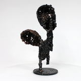 Eros et Agape 26-23 - Sculpture cranes dentelle metal acier bronze