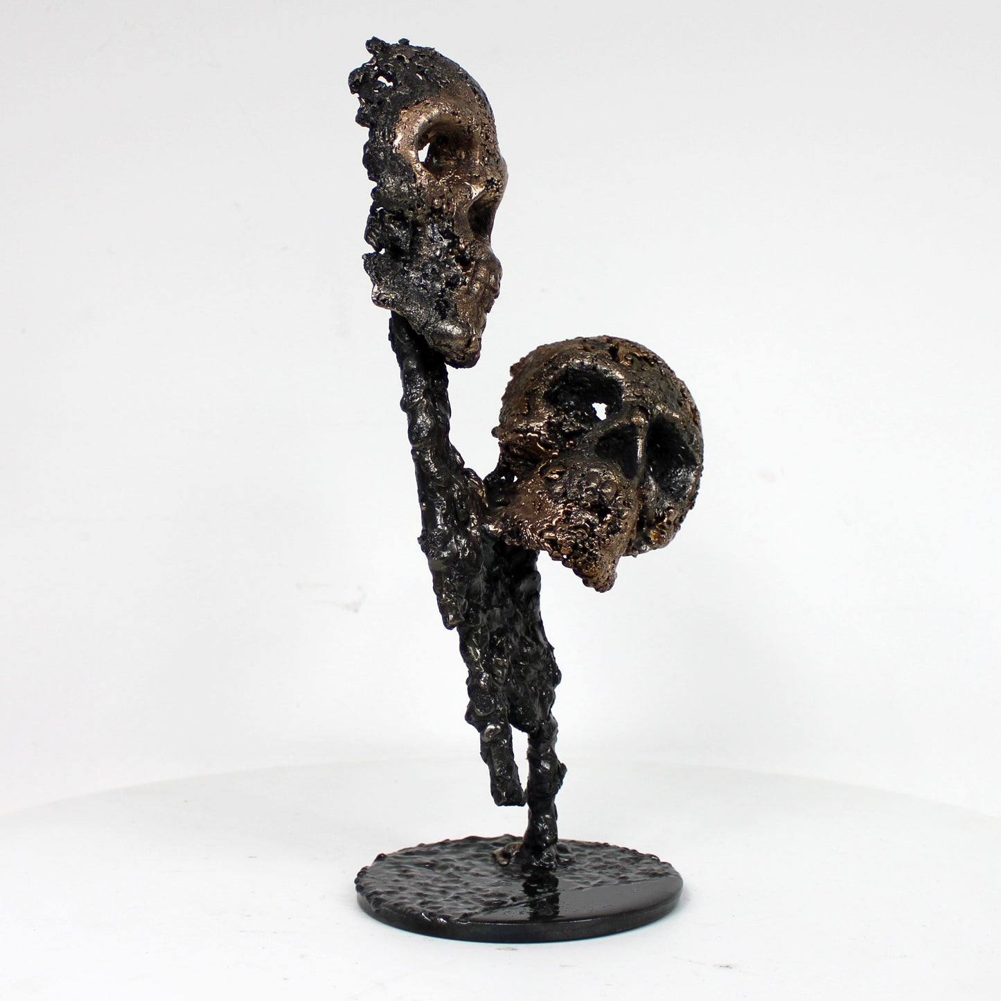 Eros et Agape 26-23 - Sculpture cranes dentelle metal acier bronze