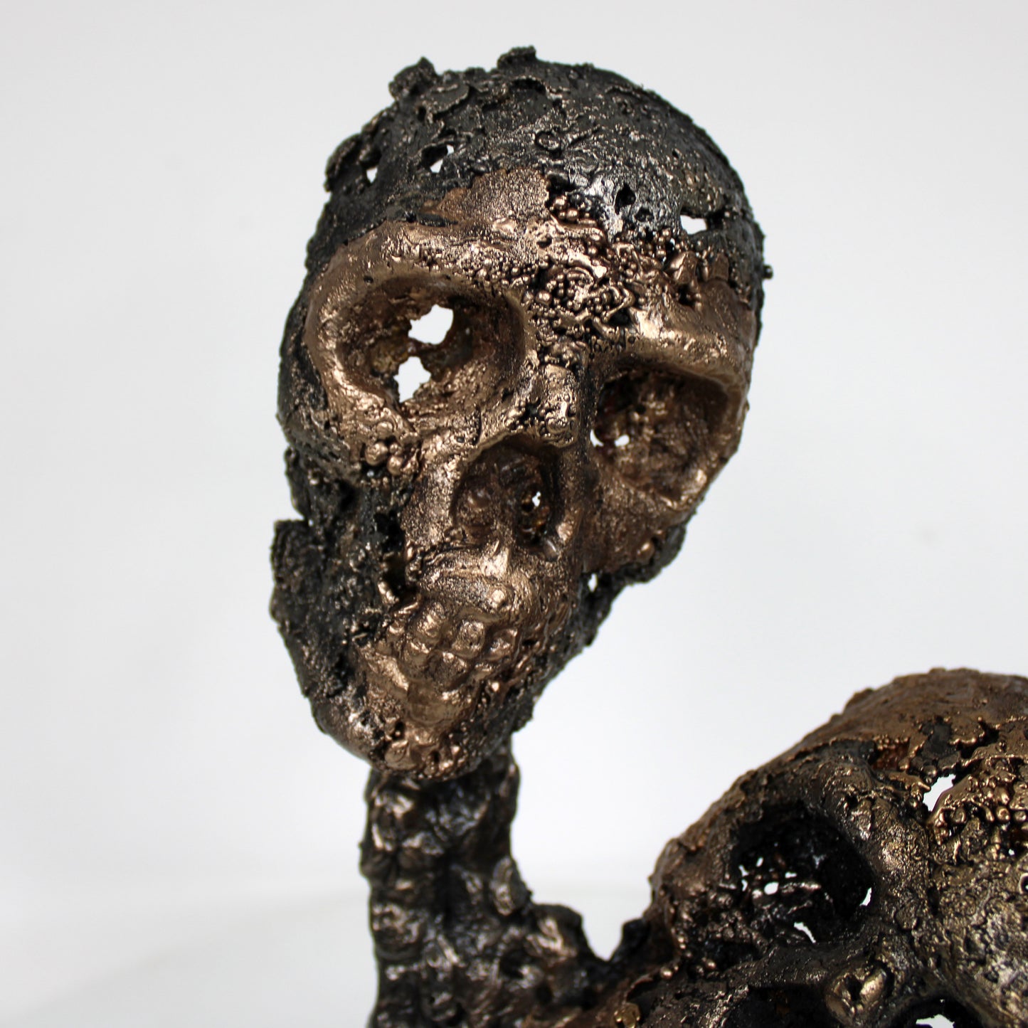 Eros et Agape 26-23 - Sculpture cranes dentelle metal acier bronze