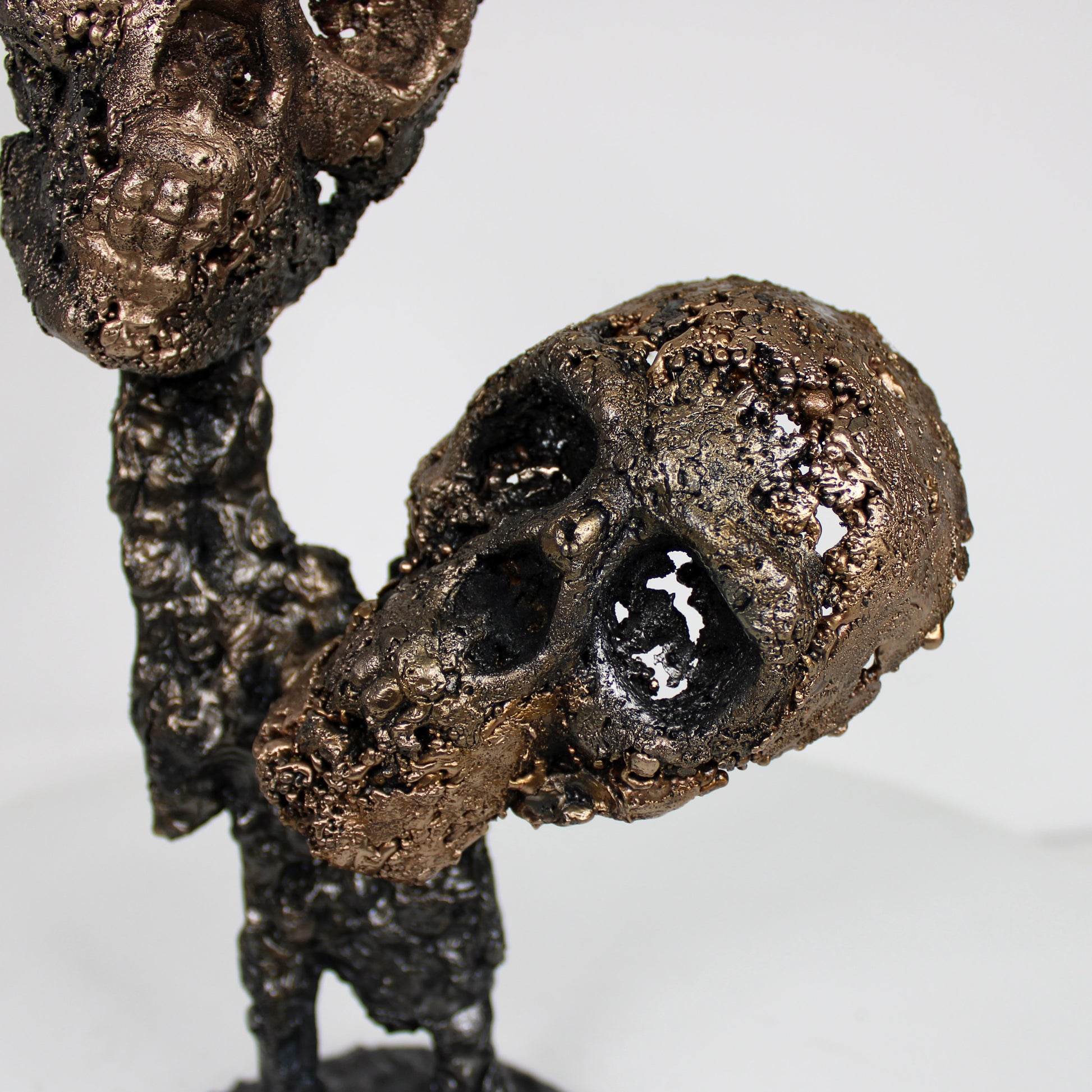 Eros et Agape 26-23 - Sculpture cranes dentelle metal acier bronze