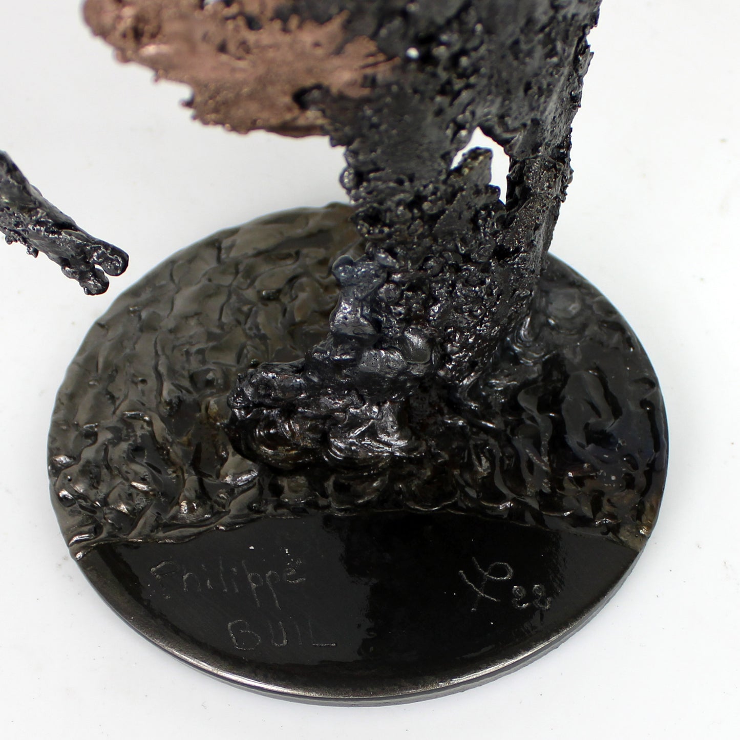 Pavarti Rosée du bois - sculpture corps féminin dentelle métal, Acier et Bronze