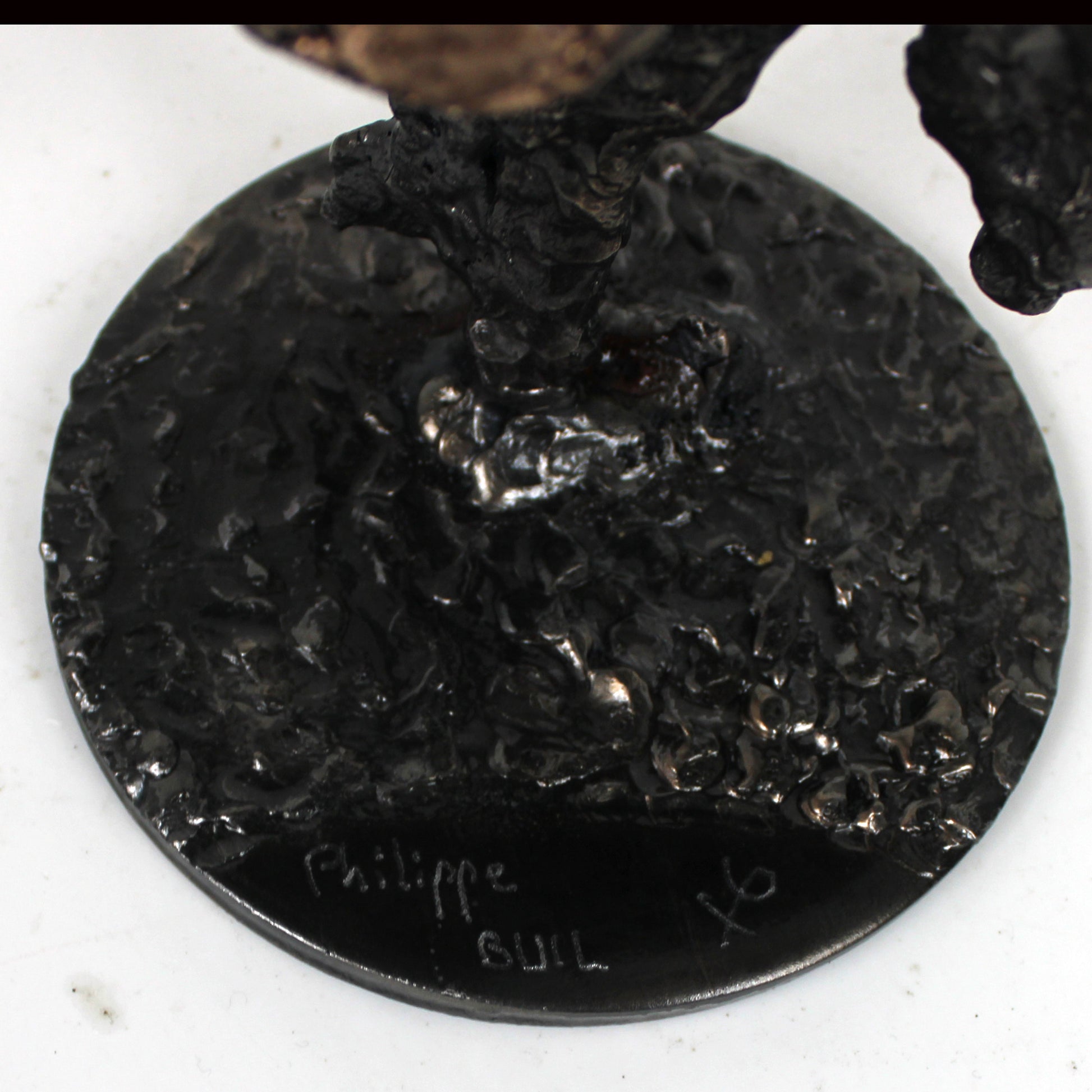 Crane 27-23 - Sculpture tete de mort en dentelle de metal acier et bronze