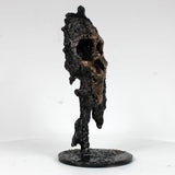 Crane 27-23 - Sculpture tete de mort en dentelle de metal acier et bronze