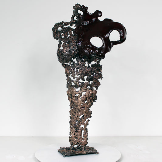 Pavarti Poppy - Sculpture corps de femme en dentelle Bronze, Acier et verre - Buil