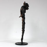 Flamme éléphant 30-23 - Sculpture animal metal - Tete elephant sur flamme acier bronze