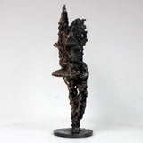 Flamme Rhinoceros 31-23 - Sculpture animal - tête rhinoceros sur flamme dentelle métal